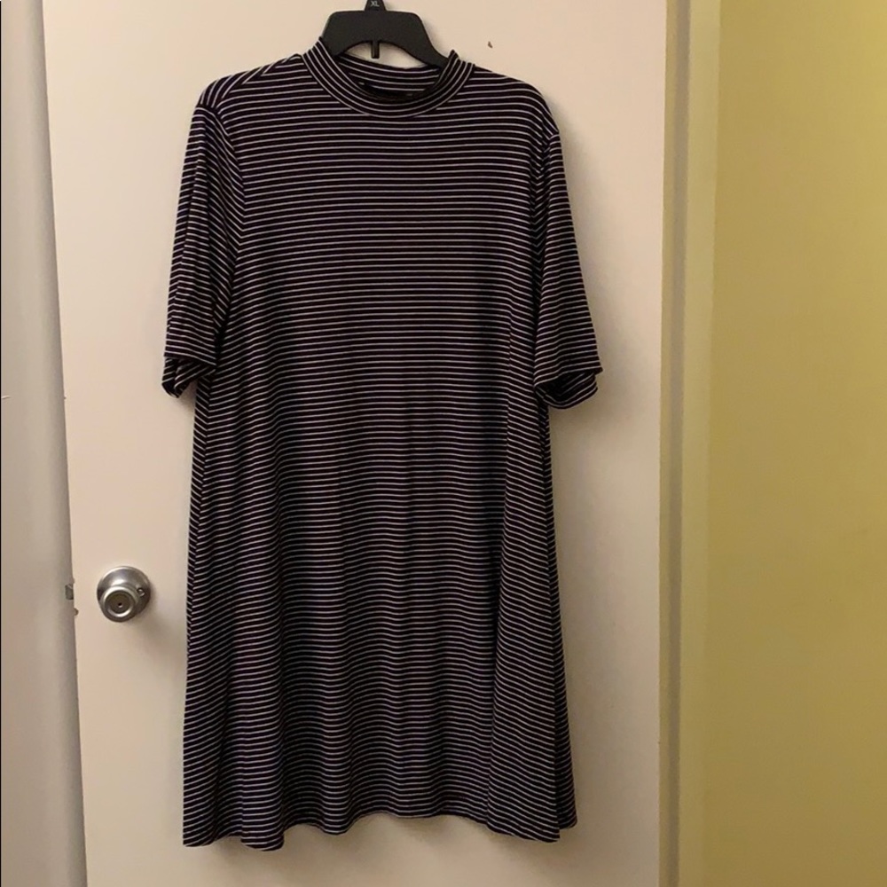 Apt. 9 Mock Neck Short Sleeve Striped Dress XL
